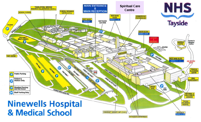 Map of Ninewells Hospital
